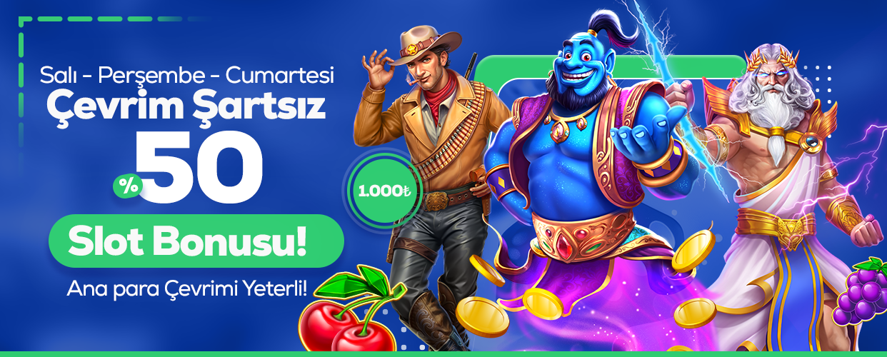 %50 SLOT BONUSU